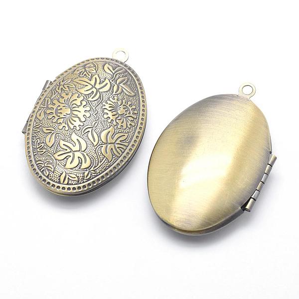 

PandaHall Brass Locket Pendants, Photo Frame Charms for Necklaces, Cadmium Free & Nickel Free & Lead Free, Oval, Brushed Antique Bronze...