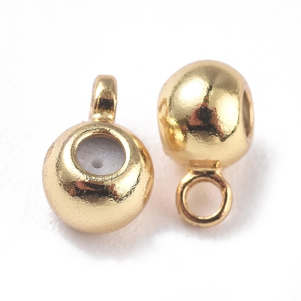 

PandaHall Brass Tube Bails, Loop Bails, Bail Beads, with CCB Plastic Inside, Long-Lasting Plated, Round, Golden, 6x4x3mm, Hole: 1.2mm Brass...
