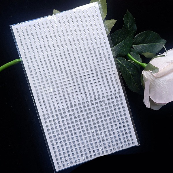 

PandaHall Self Adhesive Acrylic Rhinestone Stickers, for DIY Scrapbooking and Craft Decoration, Round, Clear, 30~50mm, 900pcs/sheet Acrylic...