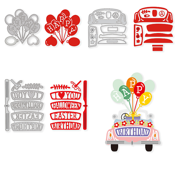 PandaHall GLOBLELAND 1 Set Carbon Steel Cutting Dies Stencils, for DIY Scrapbooking/Photo Album, Decorative Embossing DIY Paper Card, Car...