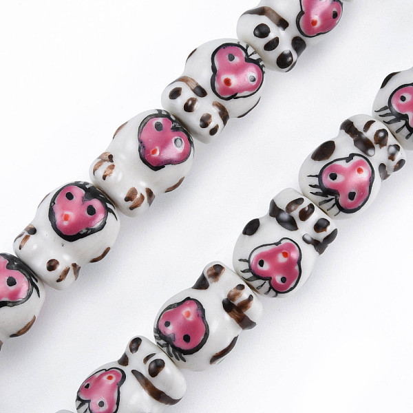 

PandaHall Handmade Porcelain Bead Strands, Famille Rose Style, Monkey, Coconut Brown, 17x13x13mm, Hole: 2mm, about 18pcs/strand, 11.89 inch...