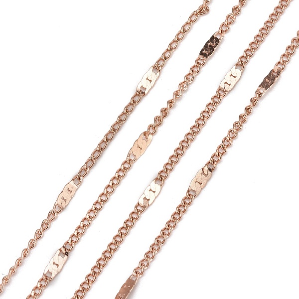 

PandaHall Ion Plating(IP) 304 Stainless Steel Figaro Chains, with Spool, Soldered, Rose Gold, Link: 2~5.2x1.4x0.9mm, about 32.8 Feet...