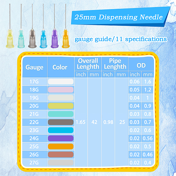 

PandaHall BENECREAT Plastic Fluid Precision Blunt Needle Dispense Tips, Goldenrod, Mixed Color, 156pcs/box Plastic Multicolor