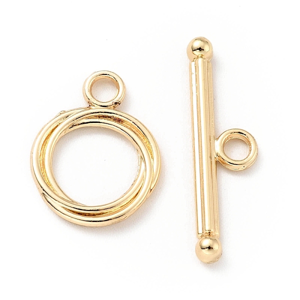 

PandaHall Rack Plating Brass Toggle Clasps, Cadmium Free & Lead Free, Long-Lasting Plated, Ring, Light Gold, Ring: 16.5x13x1.5mm, Hole...