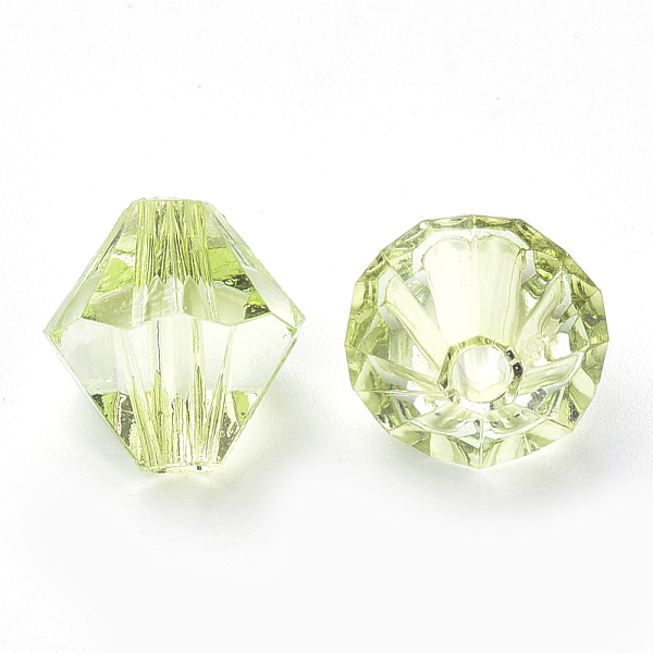

PandaHall Transparent Acrylic Beads, Bicone, Lawn Green, 4x4mm, Hole: 1.2mm, about 17000pcs/500g Acrylic Bicone Green