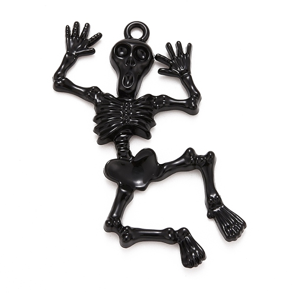 

PandaHall Halloween Alloy Pendants, Skeleton, Electrophoresis Black, 49x27x3.5mm, Hole: 2mm Alloy Skull