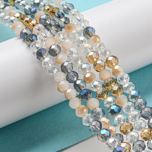

PandaHall Glass Beads Strands, Faceted, Rondelle, PeachPuff, 4x3mm, Hole: 0.4mm, about 123~127pcs/strand, 15.75~16.5 inch(40~42cm) Glass..., Brown