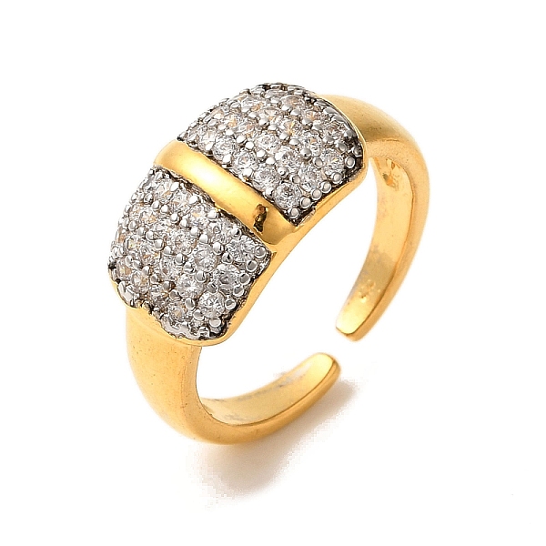 Bagues de manchette en laiton micro pavé de zircone cubique pour femmes