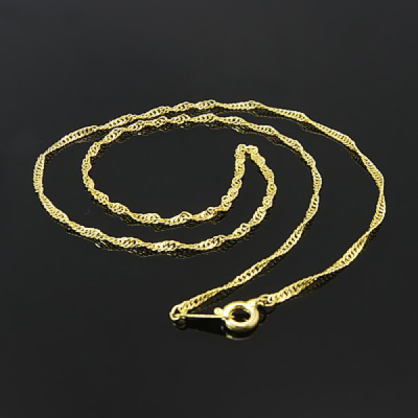 

PandaHall Brass Chain Necklaces, Golden, 16.1 inch(41cm), 1.6x0.7mm Brass