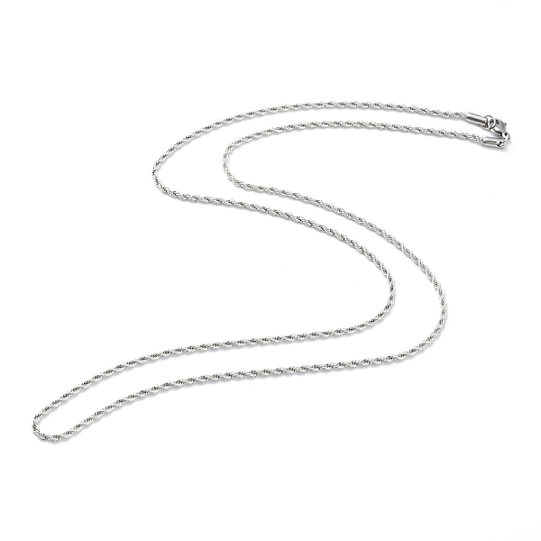 

PandaHall 304 Stainless Steel Rope Chain Necklaces, with Lobster Claw Clasps, Stainless Steel Color, 2mm, 27.55 inch(70cm) 304 Stainless...