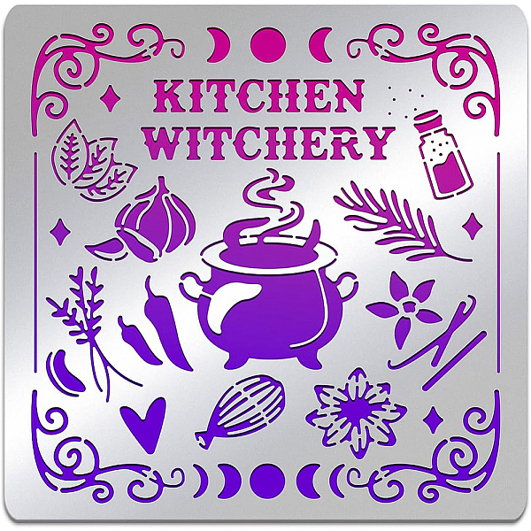 

PandaHall BENECREAT Stainless Steel Stencil Template, Magic Kitchen Stencils for DIY Scrapbooking/Photo Album, Decorative Embossing DIY...
