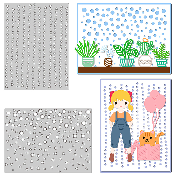 

PandaHall GLOBLELAND 2Pcs Bubble Frame Cutting Die Metal Bubble Border Background Die Cuts Embossing Stencils Template for Paper Card Making...
