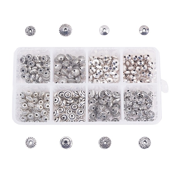 

PandaHall Tibetan Style Alloy Spacer Beads, Flat Round, Antique Silver, Antique Silver, 6~7x2.5~6.5mm, Hole: 1.5~1.6mm, 340pcs/box Alloy...