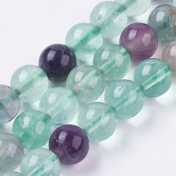 

PandaHall Natural Fluorite Beads Strands, Round, 4mm, Hole: 1mm, about 81~82pcs/strand, 14.5 inch(37cm) Fluorite Round