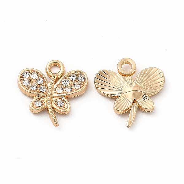 

PandaHall Rack Plating Eco-friendly Alloy Rhinestone Charms, Butterfly Charm, Golden, Crystal, 14.5x14x2mm, Hole: 1.8mm Alloy+Rhinestone..., Clear