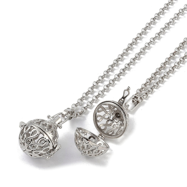 

PandaHall Brass Pendant Necklaces, Iron Rolo Chains, Round, Platinum, 32.20 inch(818mm) Brass Round