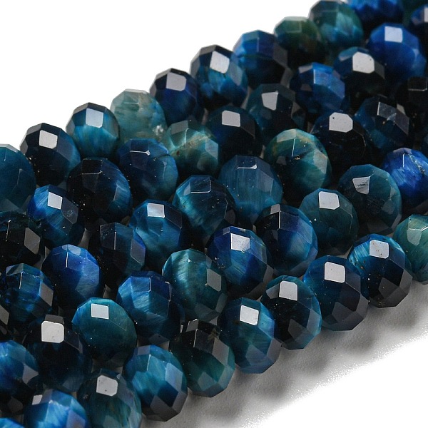 

PandaHall Natural Tiger Eye Beads Strands, Faceted, Dyed, Rondelle, Blue, 6x4~4.5mm, Hole: 1mm, about 91pcs/strand, 15.31''~15.35''...