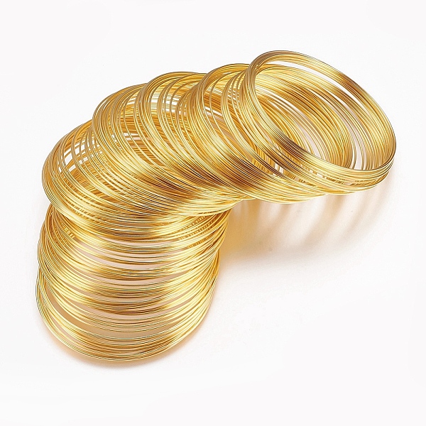 

PandaHall Steel Memory Wire, Bracelets Making, Nickel Free, Golden, 22 Gauge, 0.6mm, 60mm inner diameter, 1800 circles/1000g Steel Round