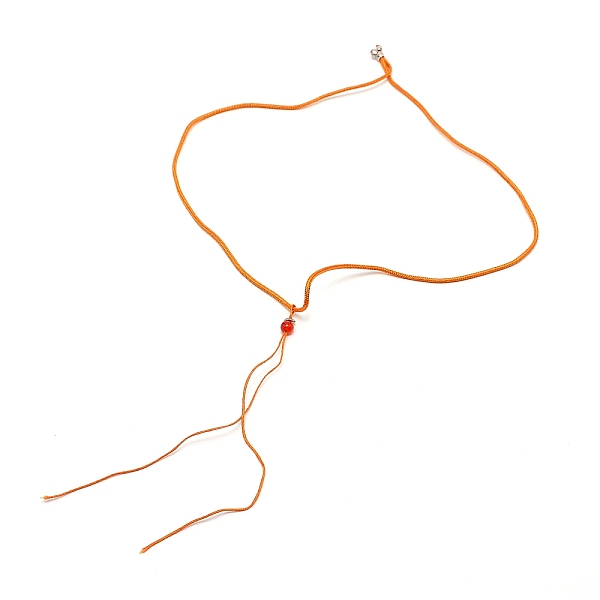 

PandaHall Nylon Pendant Cord Loops, with Slide Glass Bead, Dark Orange, 445~477x2mm Nylon Others