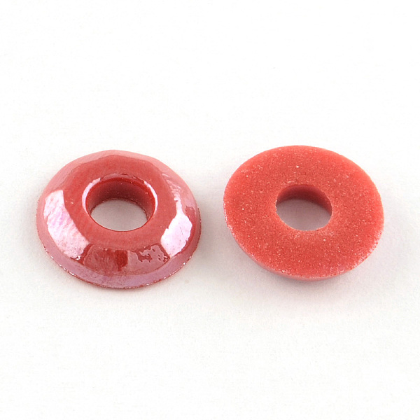

PandaHall Pearlized Plated Opaque Glass Cabochons, Donut, Mixed Color, 8x2mm Glass Donut Multicolor