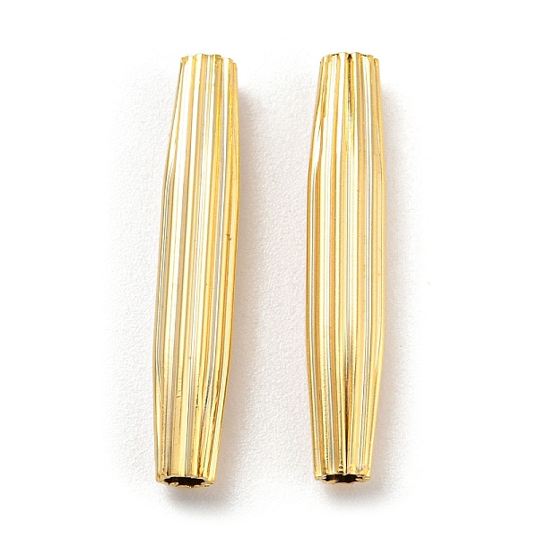 

PandaHall Rack Plating Eco-friendly Brass Beads, Cadmium Free & Lead Free, Corrugated Column, Real 24K Gold Plated, 22x4mm, Hole: 2mm Brass...