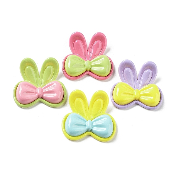 

PandaHall Opaque Resin Cabochons, Rabbit Ear Bowknot, Mixed Color, 28x29.5x6mm Resin Bowknot Multicolor