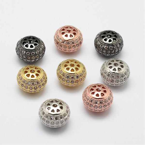 

PandaHall Brass Micro Pave Cubic Zirconia Beads, Flat Round, Lead Free & Nickel Free, Mixed Color, 12x9mm, Hole: 2mm Brass+Cubic Zirconia...