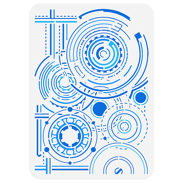 

PandaHall Plastic Drawing Painting Stencils Templates, for Painting on Scrapbook Fabric Tiles Floor Furniture Wood, Rectangle, Gear...