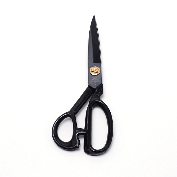 PandaHall Manganese Steel Sharp Scissors, with Plastic Handle, for Sewing Craft, Black, 256x85x13mm Steel Black