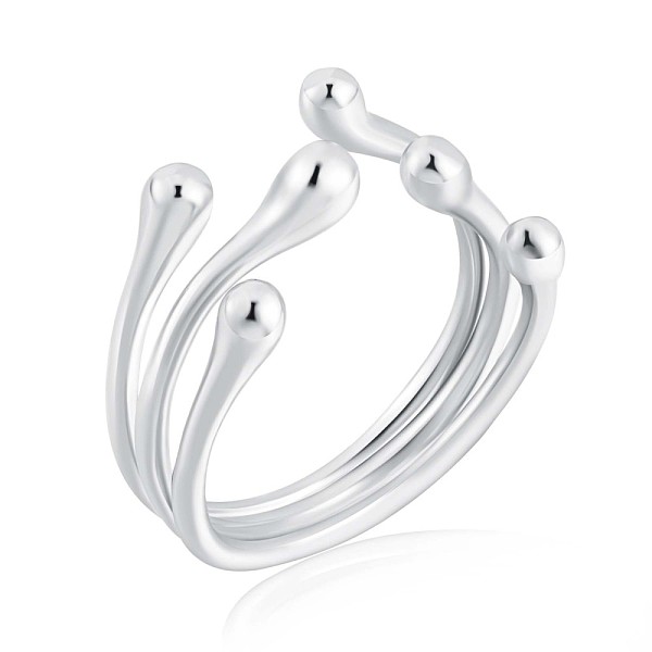 

PandaHall 925 Sterling Silver Claw Open Cuff Ring, Hollow Chunky Ring for Women, Silver, US Size 4 1/4(15mm) Sterling Silver