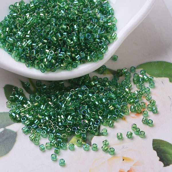 

PandaHall MIYUKI Delica Beads Small, Cylinder, Japanese Seed Beads, 15/0, (DBS0152) Transparent Green AB, 1.1x1.3mm, Hole: 0.7mm, about...