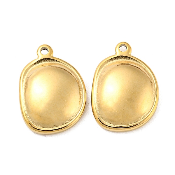 

PandaHall 304 Stainless Steel Pendants, Oval Charm, Real 14K Gold Plated, 18x13x4mm, Hole: 1.2mm 304 Stainless Steel Oval