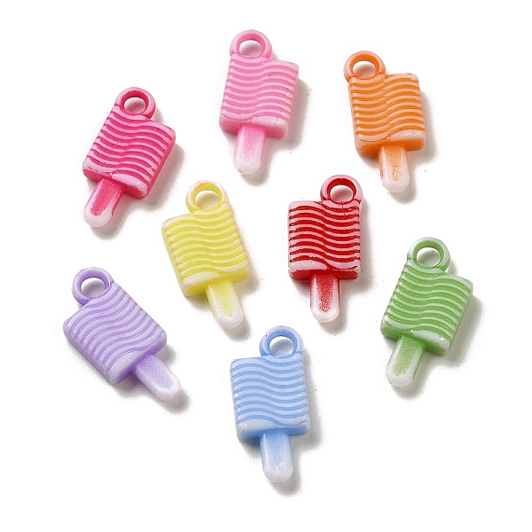 

PandaHall Opaque Acrylic Pendants, Craft Style, Ice Cream, Mixed Color, 22.5x10x3.8mm, Hole: 3mm, 1063pcs/500g Acrylic Ice Cream Multicolor