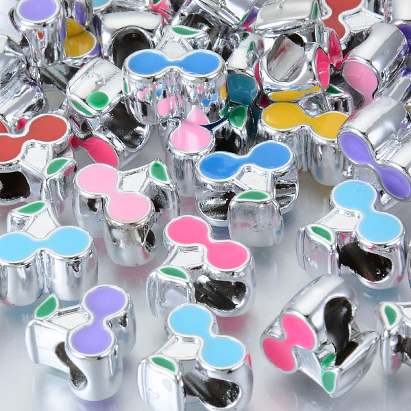 

PandaHall UV Plating Acrylic European Beads, with Enamel, Large Hole Beads, Mixed Color, Cherry, Platinum, 11x12x7mm, Hole: 4mm Acrylic..., Multicolor