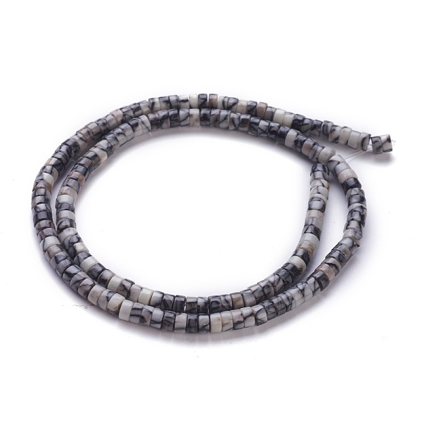 Natural Black Silk Stone/Netstone Beads Strands