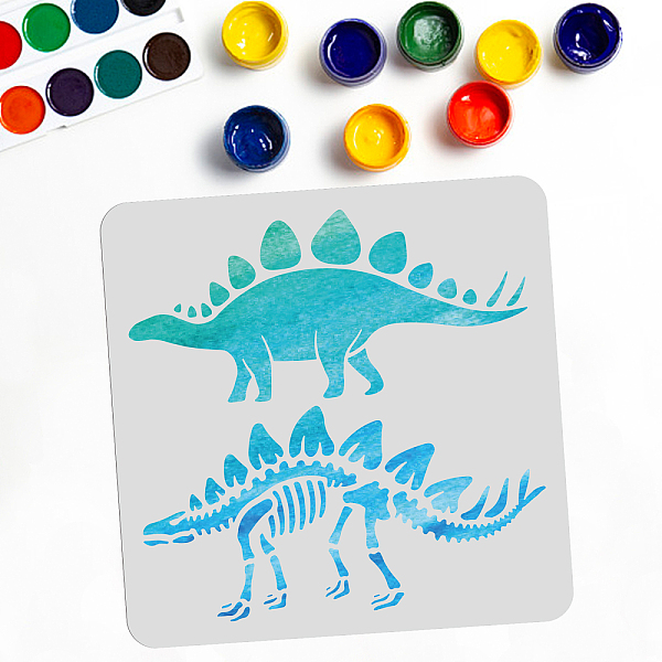 

PandaHall PET Hollow Out Drawing Painting Stencils, for DIY Scrapbook, Photo Album, Dinosaur Pattern, 300x300mm Plastic Dinosaur