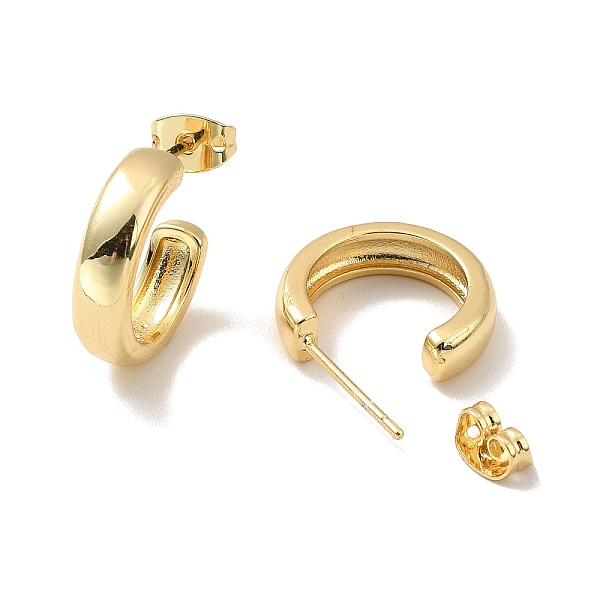 Rack Plating Brass C-shape Stud Earrings