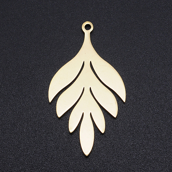 

PandaHall 201 Stainless Steel Pendants, Leaf, Golden, 33x18x1mm, Hole: 1.5mm 201 Stainless Steel Leaf