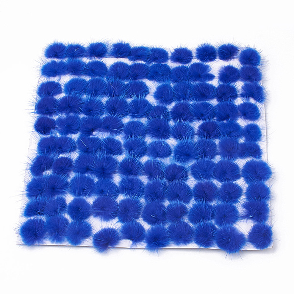 

PandaHall Faux Mink Fur Ball Decoration, Pom Pom Ball, For DIY Craft, Blue, 3~3.5cm, about 80pcs/board Fibre Blue
