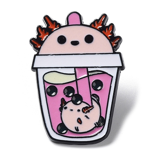 

PandaHall Cartoon Animal Boba Tea Cup Enamel Pin, Electrophoresis Black Alloy Brooch for Clothes Backpack, Fish, 30.5x21x1.5mm Alloy+Enamel...