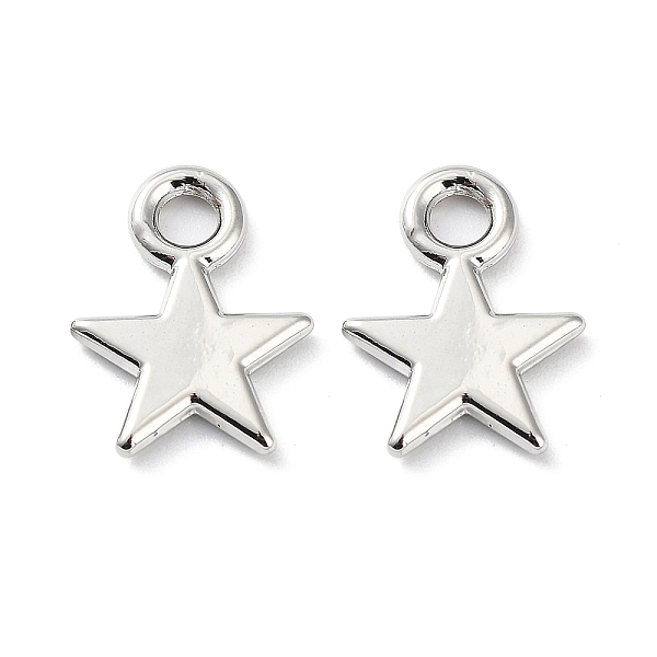 

PandaHall Rack Plating Alloy Charms, Star, Platinum, 11.5x9x1.5mm, Hole: 2mm Alloy Star
