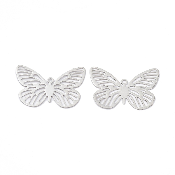 

PandaHall Brass Filigree Pendants, Butterfly Charm, Platinum, 18x28.5x0.3mm, Hole: 1.4mm Brass Butterfly