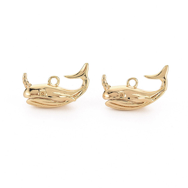 

PandaHall Brass Charms, Nickel Free, Whale, Real 18K Gold Plated, 8x17x8.5mm, Hole: 1.5mm Brass Other Animal