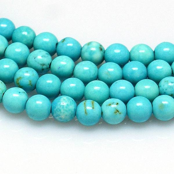 

PandaHall Natural Magnesite Beads Strands, Dyed, Round, Turquoise, 4mm, Hole: 1mm, about 38~40pcs/strand, 16 inch(40.6cm) Magnesite Round..., Green