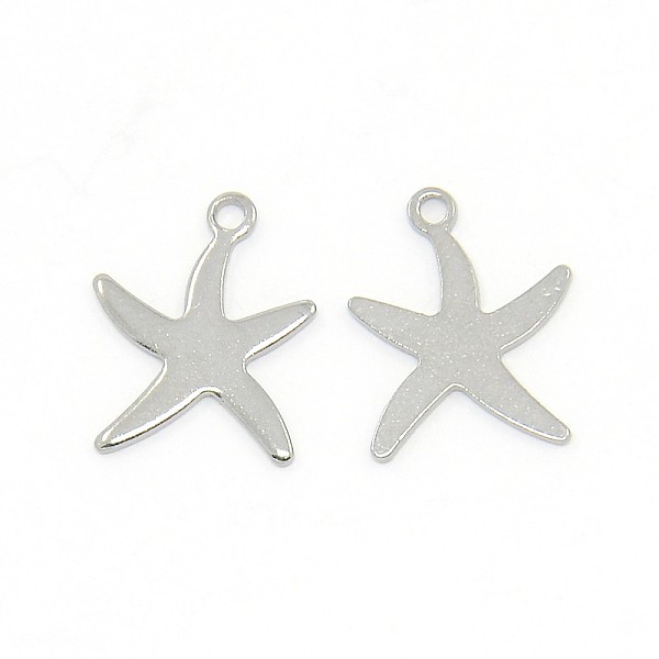 

PandaHall Trendy 304 Stainless Steel Starfish/Sea Stars Pendants, Stainless Steel Color, 13.5x10x0.9mm, Hole: 1mm 304 Stainless Steel...