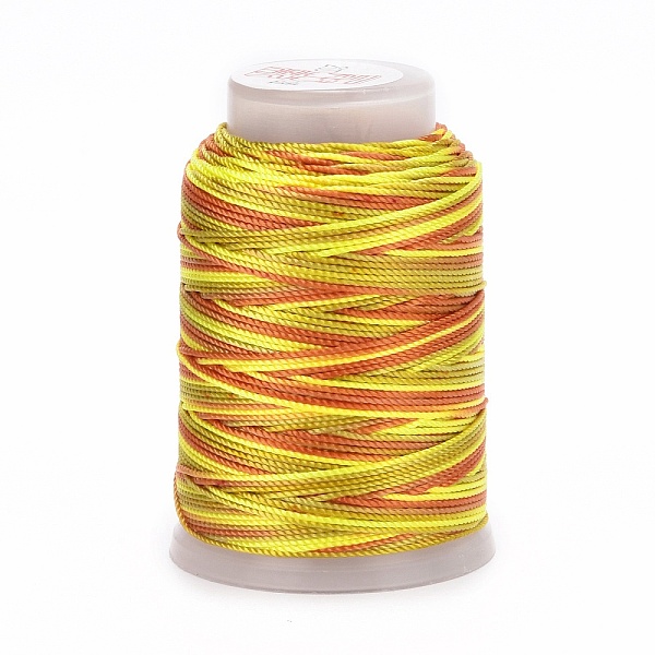 

PandaHall 5 Rolls 12-Ply Segment Dyed Polyester Cords, Milan Cord, Round, Gold, 0.4mm, about 71.08 Yards(65m)/Roll Polyester Gold