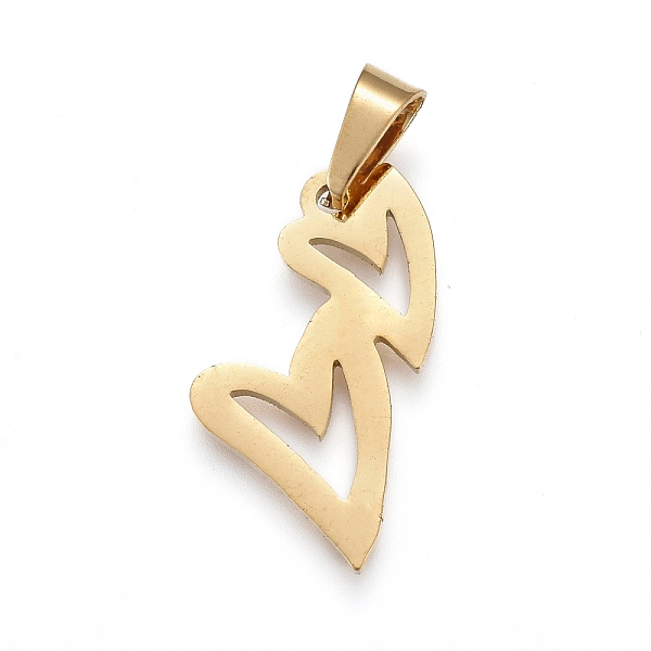 

PandaHall Valentine's Day 304 Stainless Steel Pendants, Laser Cut, Hollow, Heart with Heart, Golden, 18x14x1.2mm, Hole: 3x5mm 304 Stainless...