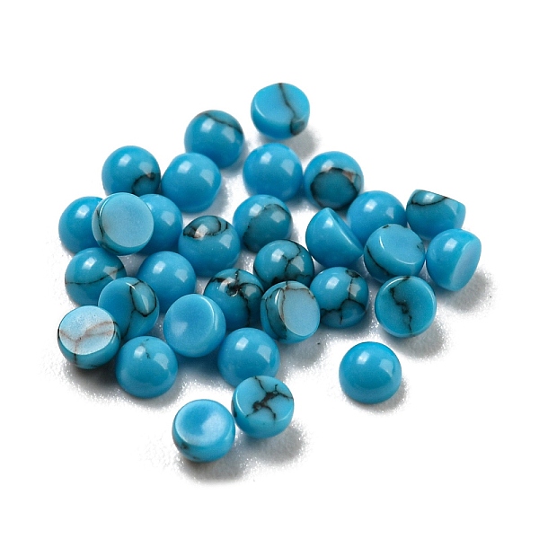 

PandaHall Dyed Handmade Synthetic Turquoise Cabochons, Half Round, 2x1mm Synthetic Turquoise Half Round