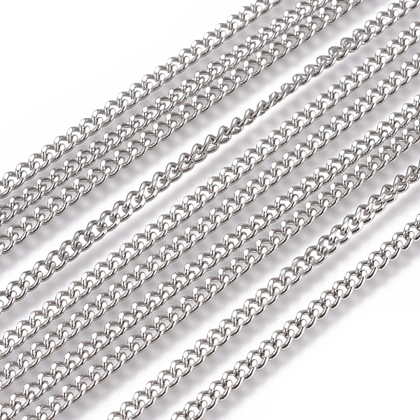 Unisex 304 Stainless Steel Curb Chain/Twisted Chain Necklaces