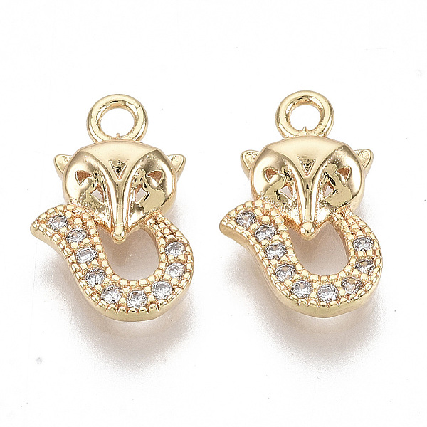 

PandaHall Brass Micro Pave Clear Cubic Zirconia Charms, Nickel Free, Fox, Real 18K Gold Plated, 12.5x8x2.5mm, Hole: 1.4mm Brass+Cubic...